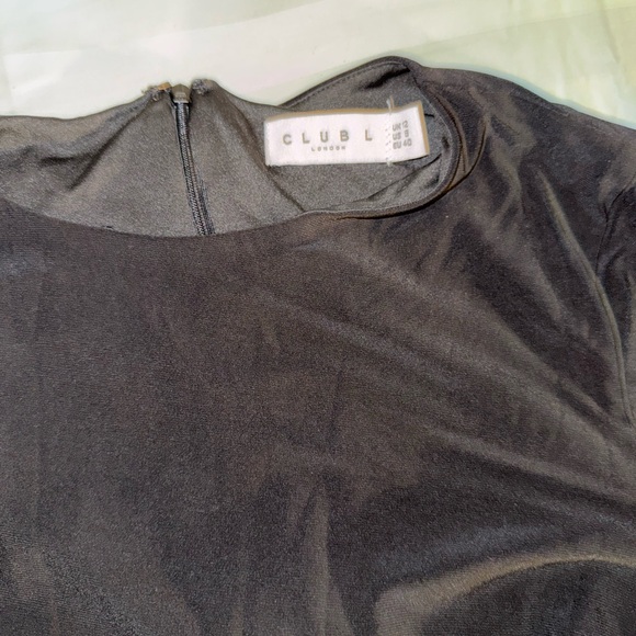 Black Feather-Trimmed Dress - Picture 5 of 8